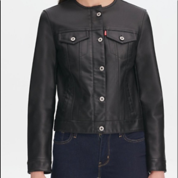 Levi’s faux leather collarless jacket - Picture 8 of 13
